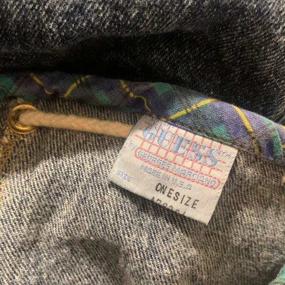 VINTAGE GUESS Denim Drawstring Backpack - Picture 4 of 6